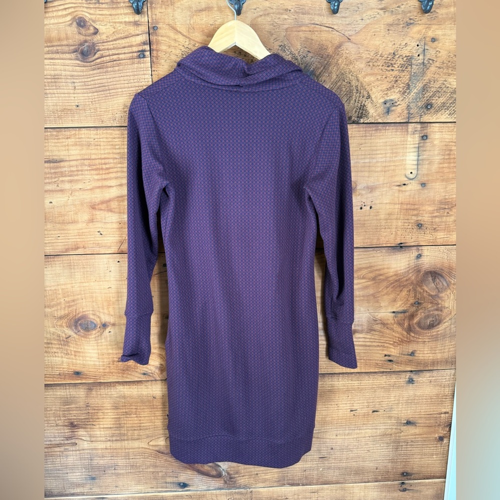 Merrell Geometric Cowl Neck Ponte Knit Long Sleeve Pocket Dress - Size Small - Picture 2 of 8